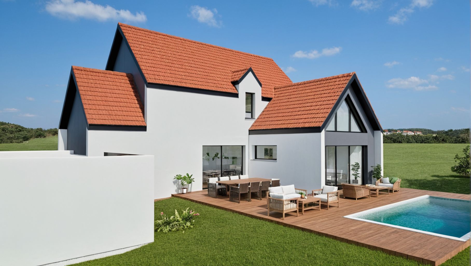plans 3D maison 2 pans
