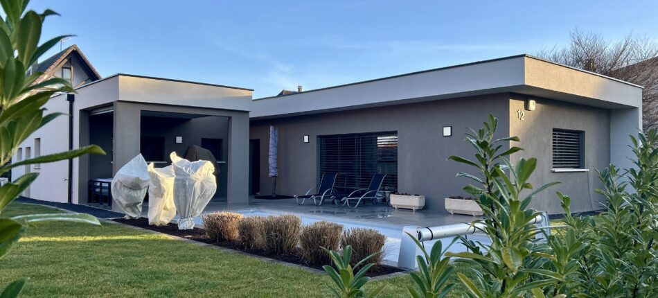 Construction d’une maison à toiture plate à Grussenheim  - maison plain-pied à toit plat