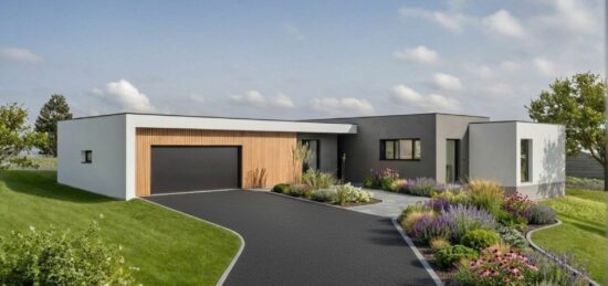 Plan de maison Surface terrain 210 m2 - 6 pièces - 4  chambres -  avec garage 